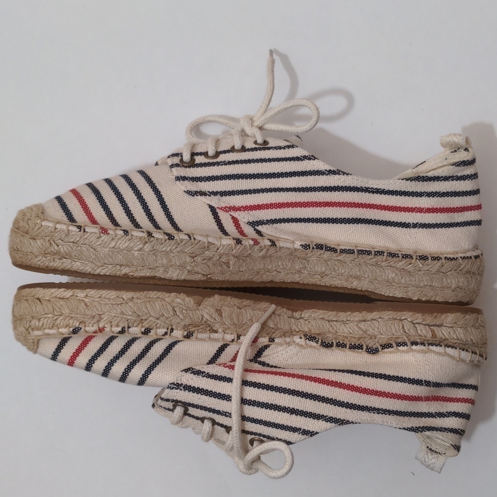 SOLUDOS Oxford Lace-up Platform Espadrilles Striped NWOB 9.5 - Picture 4 of 8
